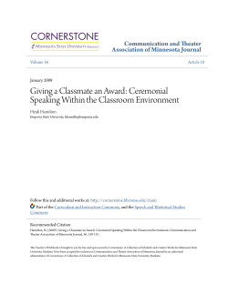Giving a Classmate an Award: Ceremonial Speaking Within the
