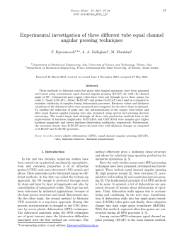 Experimental investigation of three different tube equal channel