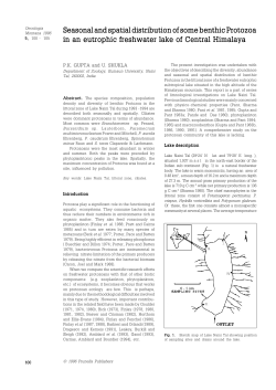 Seasonal and spatial distribution of some benthic Protozoa in an