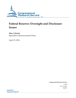 Federal Reserve: Oversight and Disclosure Issues