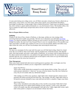 Timed Essays/Essay Exams
