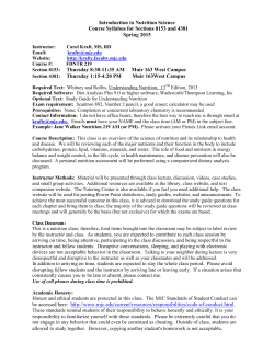 FDNTR 219 Nutrition