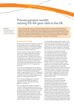 Private pension wealth among 55-64 year olds in the UK