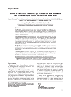 Effect of Withania somnifera (L.) Dunal on Sex Hormone and