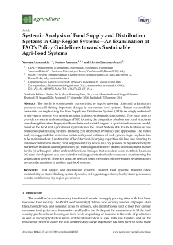 Systemic Analysis of Food Supply and Distribution Systems in City