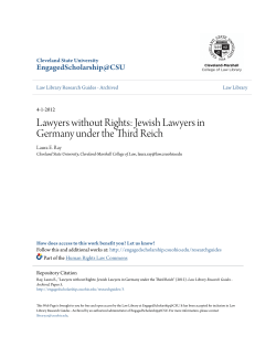Lawyers without Rights: Jewish Lawyers in Germany under the Third