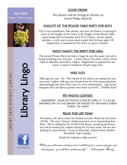 Library Lingo - the Shelby Area District Library