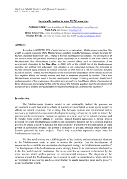 Sustainable Tourism in Some MENA Countries