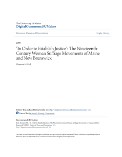 In Order to Establish Justice - DigitalCommons@UMaine
