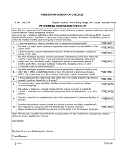 B-11 -Pedestrian Generator Checklist