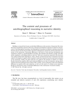 The content and processes of autobiographical reasoning in
