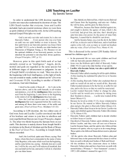LDS Teaching on Lucifer - Utah Lighthouse Ministry