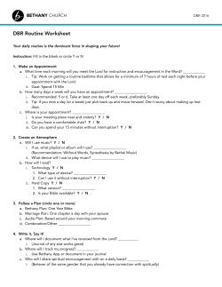 DBR Routine Worksheet