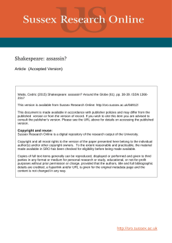 Shakespeare: Assassin?