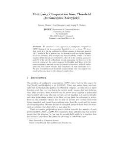 Multiparty Computation from Threshold Homomorphic Encryption