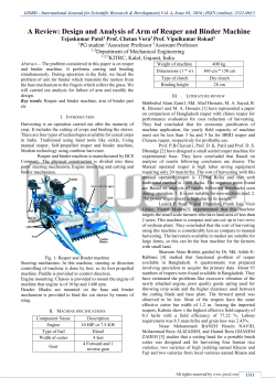 Design and Analysis of Arm of Reaper and Binder