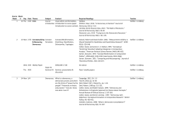Course Week Week # Day Date Theme Subject Content