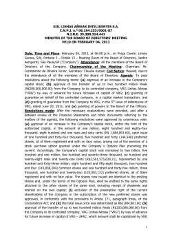 Minutes of the Board of Directors` Meeting held on February 04, 2013