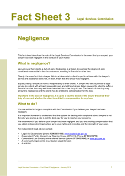 Negligence - Legal Services Commission