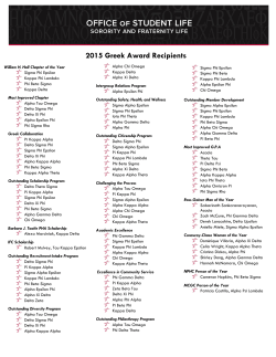 2015 Greek Award Recipients