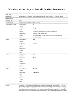 Fu, C, Liu, T., Parrott, A and Li, H. Identification of thioredoxin target
