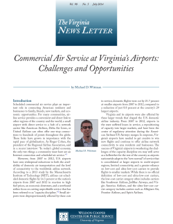 Commercial Air Service at Virginia`s Airports