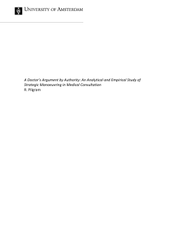 A Doctor`s Argument by Authority: An Analytical and Empirical Study