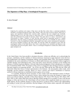 The Signature of Hip Hop - International Journal of Criminology and