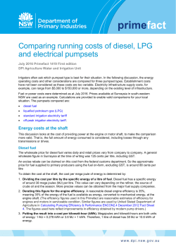 Comparing running costs of diesel, LPG and electrical pumpsets