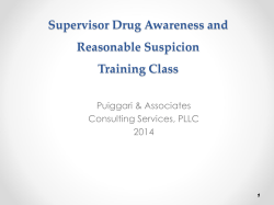 Supervisor Drug Awareness and Reasonable Suspicion Training
