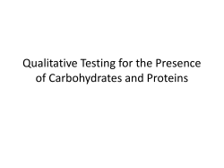 Qualitative Testing for the Presence of Carbohydrates and Proteins
