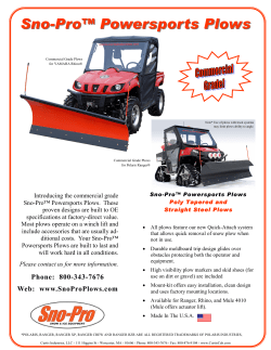 Sno-Pro Powersports Plows Sell Sheet