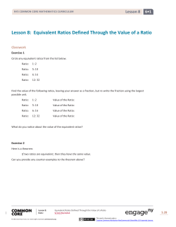 Lesson 8: Equivalent Ratios Defined Through the Value of a Ratio
