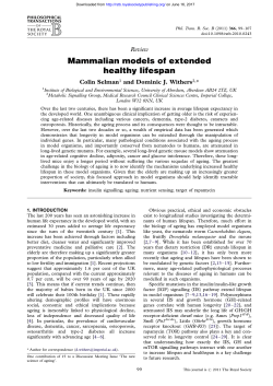 Mammalian models of extended healthy lifespan