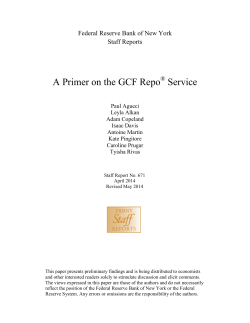A Primer on the GCF Repo Service - Federal Reserve Bank of New