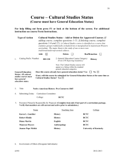 Course &ndash; Cultural Studies Status