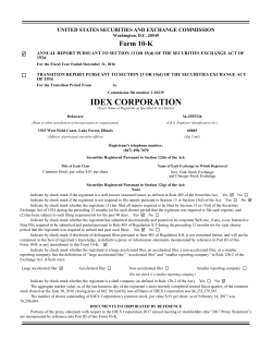 2016 10-K - IDEX Corporation