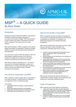MSP - A Quick Guide, by Kenn Dolan - APMG
