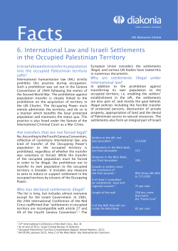 International Law and Israeli settlements in the occupied