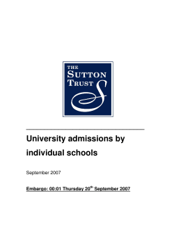 University admissions by individual schools