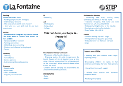 This half-term, our topic is&hellip; Freeze it!