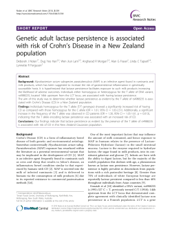 Genetic adult lactase persistence is associated with risk of Crohn`s
