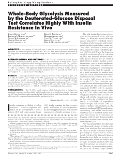 Whole-Body Glycolysis Measured by the