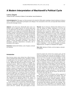 A Modern Interpretation of Machiavelli`s Political Cycle