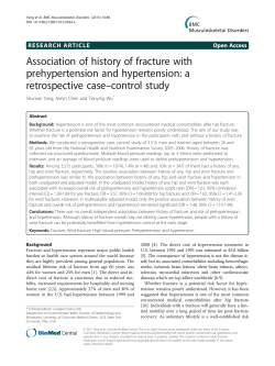 Association of history of fracture with prehypertension and