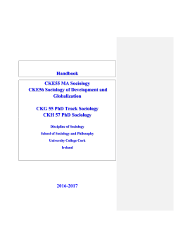 Handbook CKE55 MA Sociology CKE56 Sociology of Development
