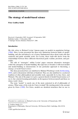 The strategy of model-based science - Peter Godfrey