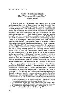 Keats`s Silent Historian: The "Ode on a Grecian Urn"