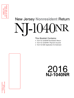 New Jersey Nonresident Income Tax Return Instructions -2016