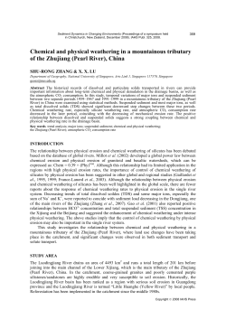 Chemical and physical weathering in a mountainous tributary of the